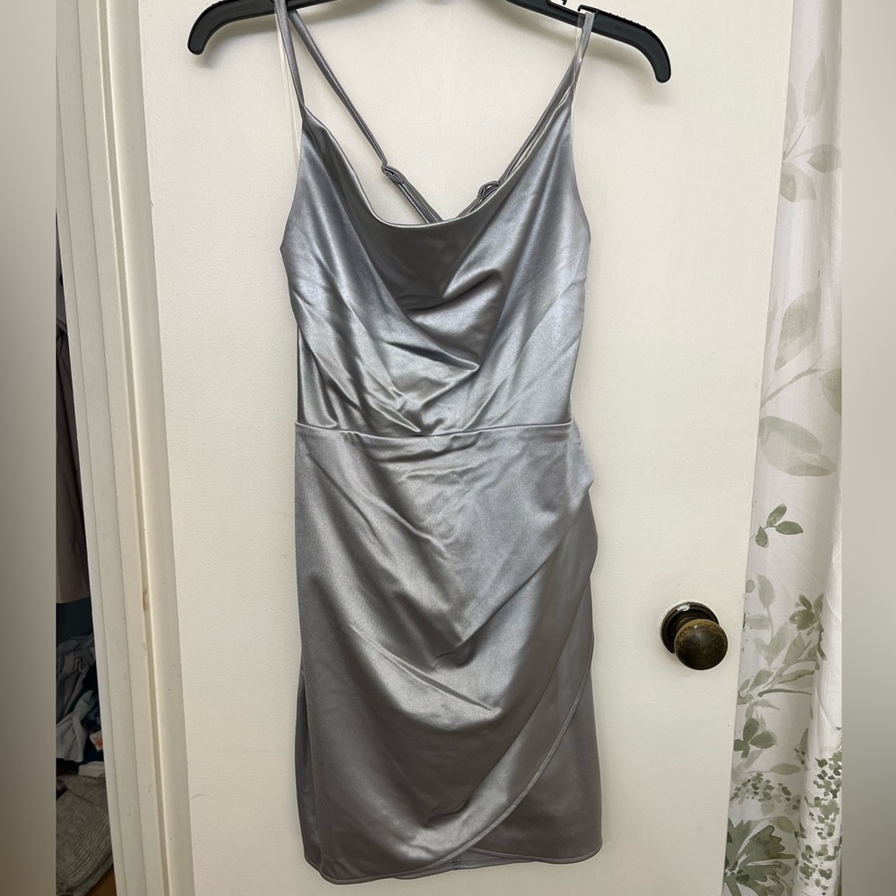 Speechless Shimmering Blue Mini Dress